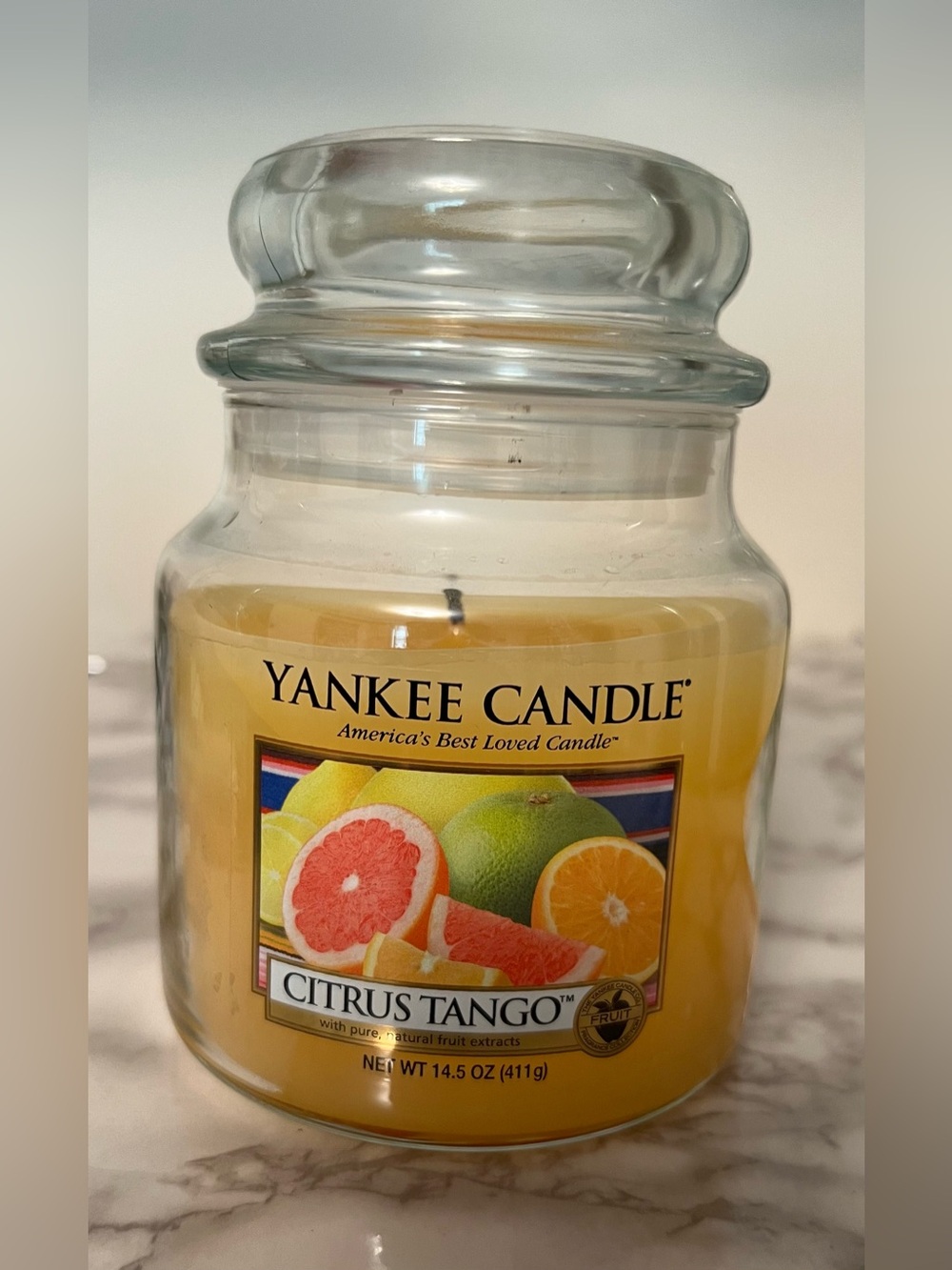 Yankee Candle Citrus Tango 14.5 oz Medium Jar Candle Single Wick ~90%